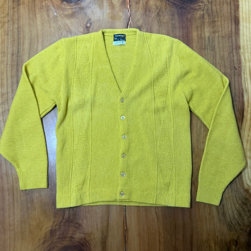 Vintage 60s Penneys Towncraft Men's Grandpa Sweater M Cardigan Zefkrome B3-8